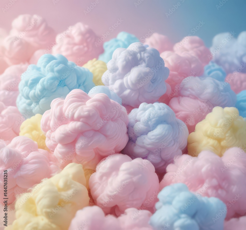 Fototapeta premium Soft pink, blue, yellow gradient Dreamy cotton candy texture , illustration, calm