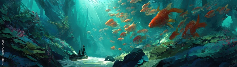 Fototapeta premium Explore the beauty of an underwater world teeming with life