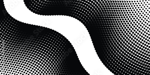 Grunge halftone gradient background. Faded grit noise texture. White and black sand wallpaper. Retro pixelated backdrop. Anime or manga style comic overlay. Vector graphic design textured template