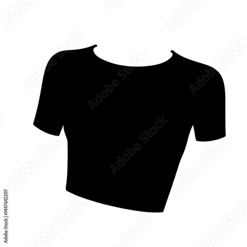 Minimalist black silhouette of a crop top representing youthful streetwear