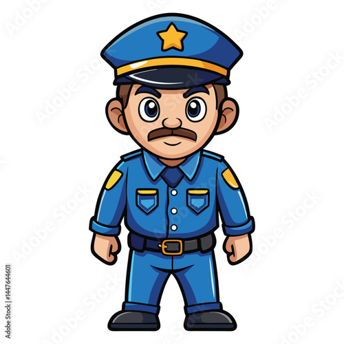 Police Officer  cartoon character on white background