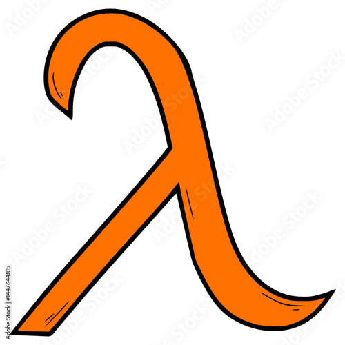 lambda symbol illustration hand drawn isolated vector