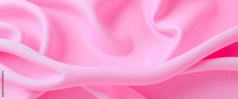 Obraz premium Abstract pink fabric wave, soft pastel background, minimal, creative