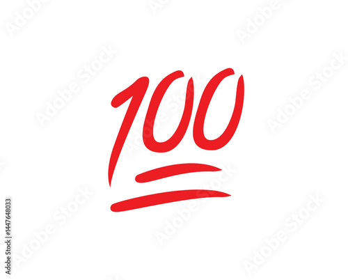 100 points vector illustration emoji symbol sign icon flat design