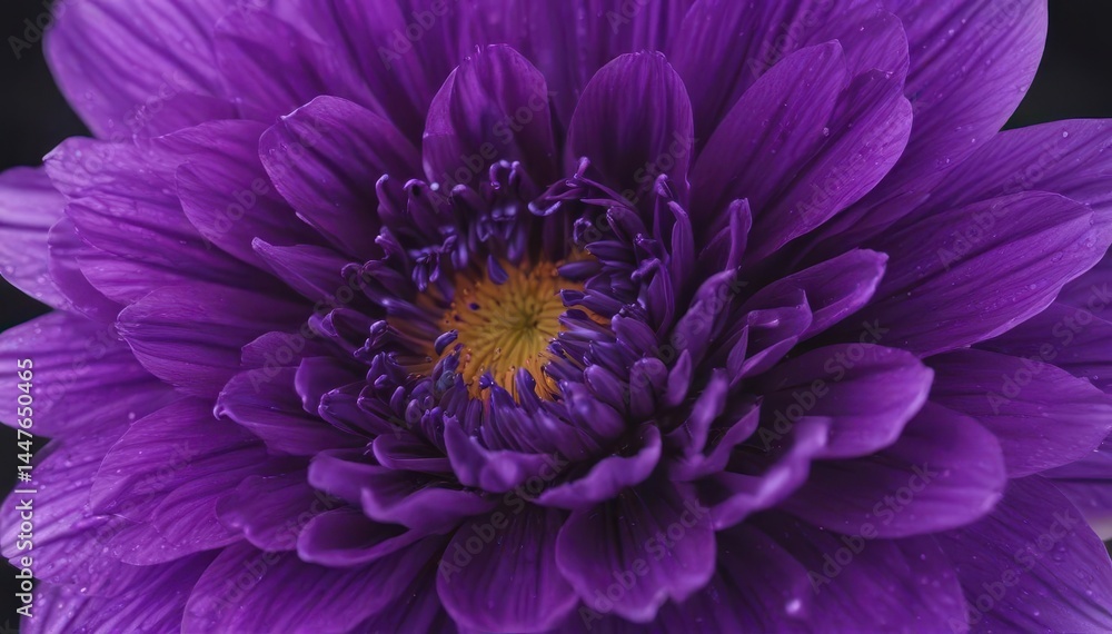 Close-up of a vibrant purple flower with numerous petals , spring, flower details Close-up of a vibrant purple flower with numerous petals , spring, flower details