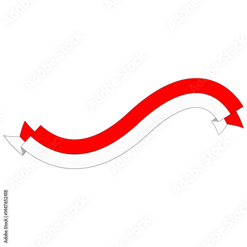 Indonesia Flag Ribbon Vector Illustration.
