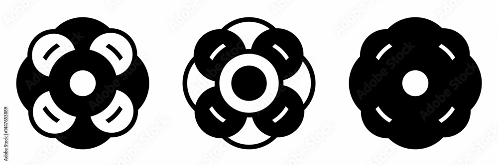 Flower icon on white background. Vector logo flower illustration. Flower icon on white background. Vector logo flower illustration.