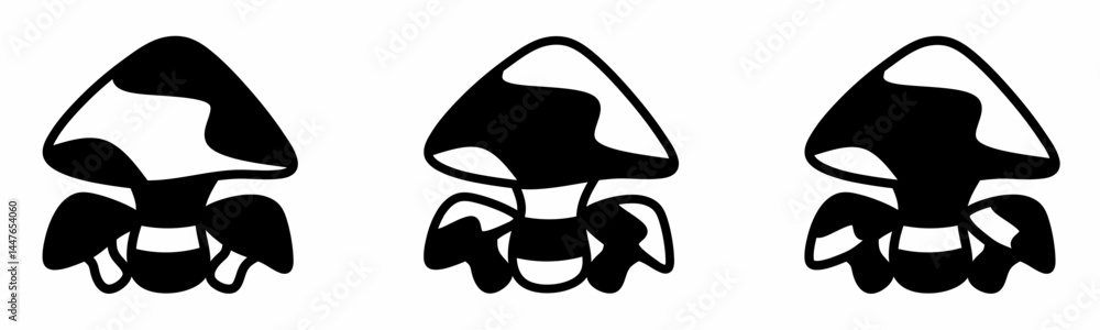 Mushroom icon on white background. Vector logo mushroom illustration. Mushroom icon on white background. Vector logo mushroom illustration.