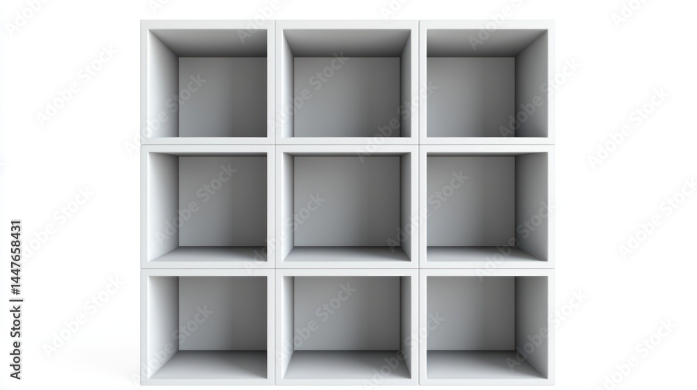 Cube storage shelves isolated on white background Cube storage shelves isolated on white background
