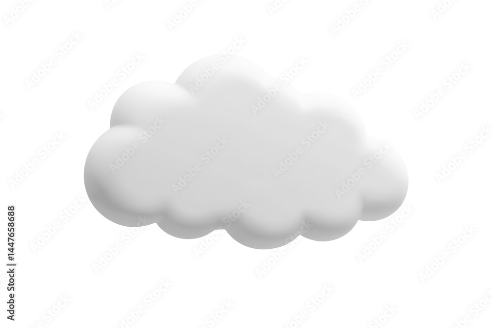 Cloud shaped speech bubble white illustration in transparent PNG image isolated on clean white background Cloud shaped speech bubble white illustration in transparent PNG image isolated on clean white background
