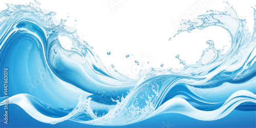 Minimalist Blue and White water ocean Abstract Wave Design with a Soft Gradient Curve, Perfect for Corporate Flyers, Presentations, and Websites
