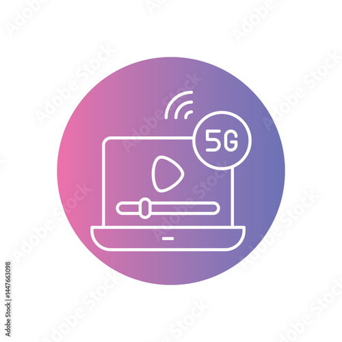 5G Streaming Icon vector stock illustration