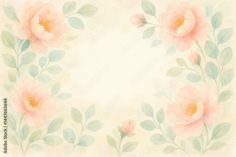 This design symbolizes growth and creativity through soft peach blossoms and eucalyptus leaves reflecting refined strategy and balanced innovation in business contexts This design symbolizes growth and creativity through soft peach blossoms and eucalyptus leaves reflecting refined strategy and balanced innovation in business contexts