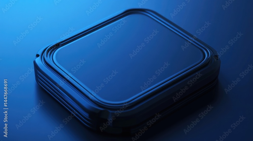 Modern, square, dark-blue tech device Modern, square, dark-blue tech device