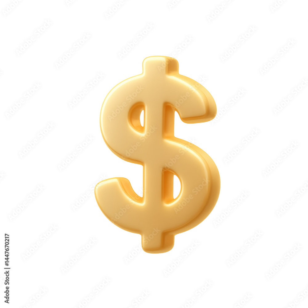 Golden Dollar Symbol: A pristine rendering of a golden dollar sign, a universal symbol of wealth, finance, and economic value. It shines, suggesting prosperity, investment, and financial opportunity. Golden Dollar Symbol: A pristine rendering of a golden dollar sign, a universal symbol of wealth, finance, and economic value. It shines, suggesting prosperity, investment, and financial opportunity.