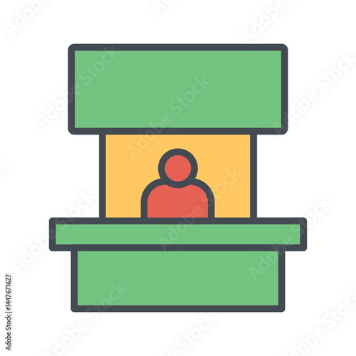 Podcast Recording Booth Icon Design