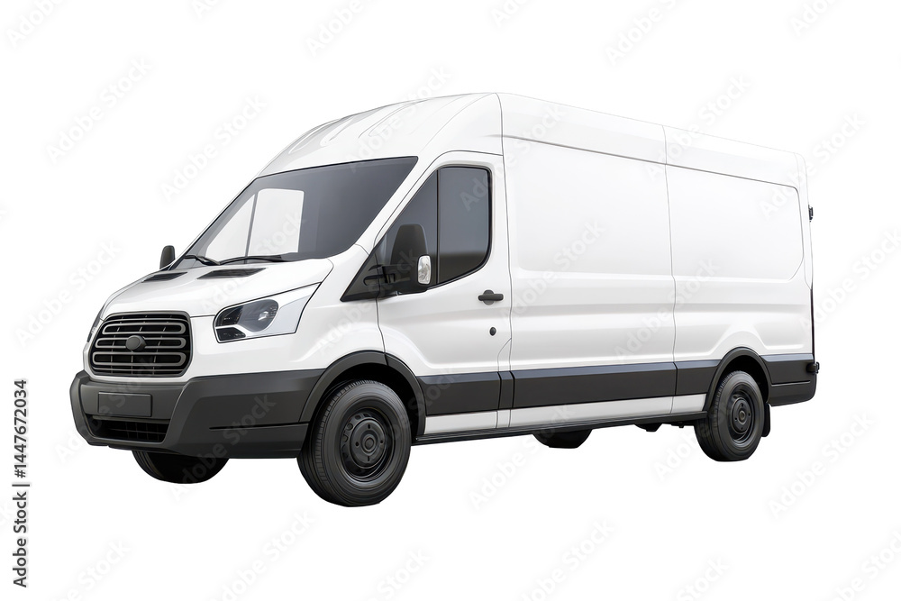 Blank white delivery vehicle on transparent background perfect for fleet branding or shipping service promotions Blank white delivery vehicle on transparent background perfect for fleet branding or shipping service promotions