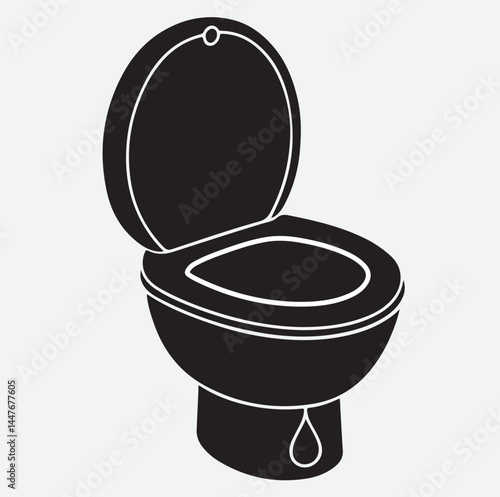 bidet silhouette vector art illustration, toilet bowl isolated on white background, commode vector