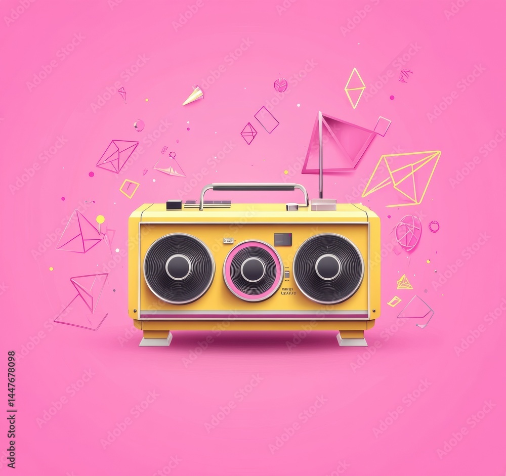 Fototapeta premium retro music background with speakers