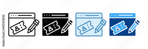 Event Registration Icon Set Multiple Style Collection
