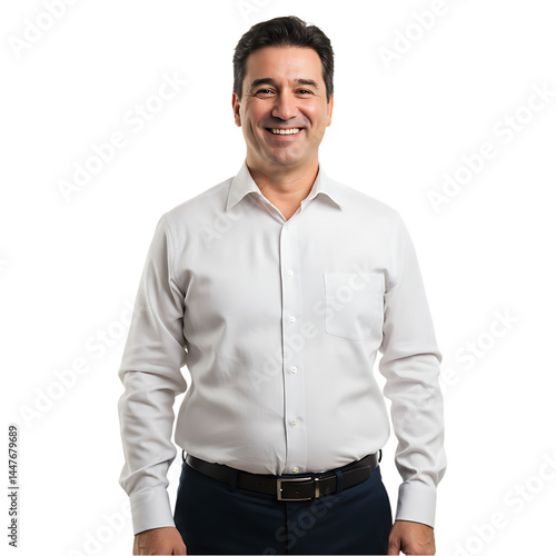 Smiling Man in White Shirt