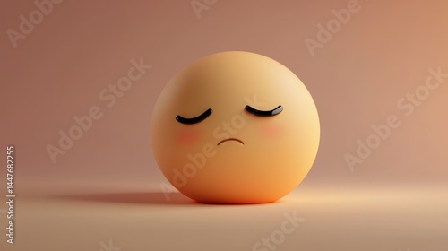 Wallpaper Mural Sad emoticon, round, pastel colors, digital art Torontodigital.ca