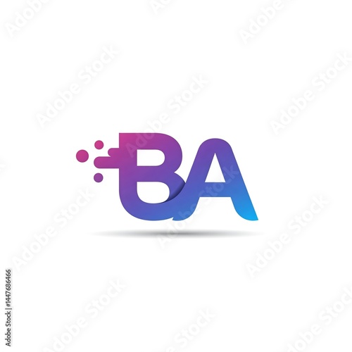 Free Download Creative Modern Gradient BA Logo Design
 - GFXLoad