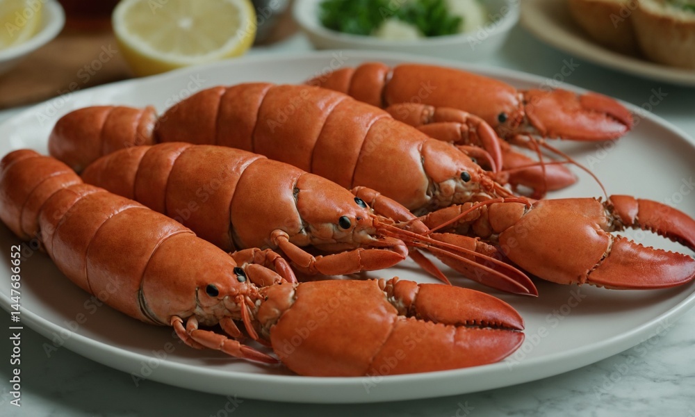 바닷가재 씨푸드 멋진 플레이팅