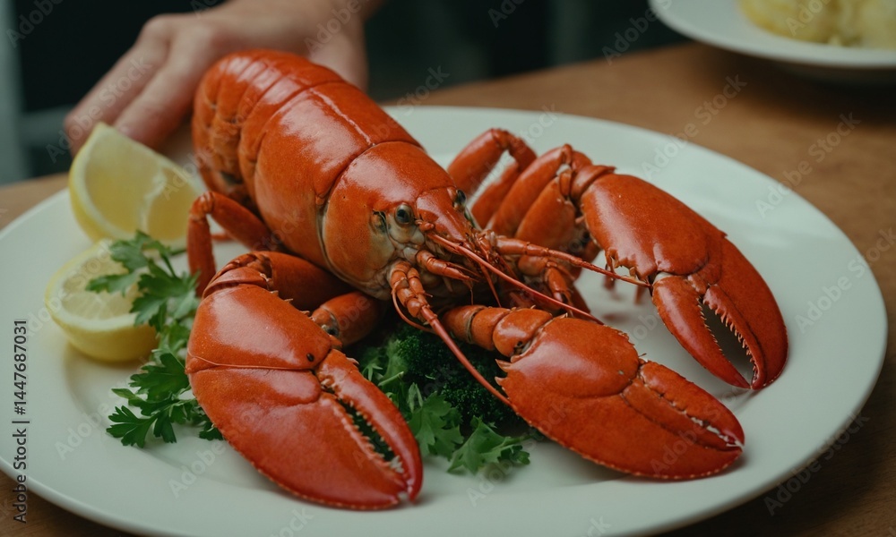 바닷가재 씨푸드 멋진 플레이팅