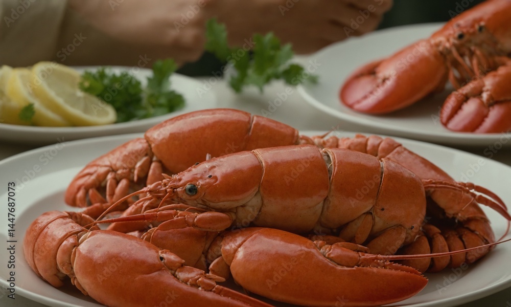 바닷가재 씨푸드 멋진 플레이팅