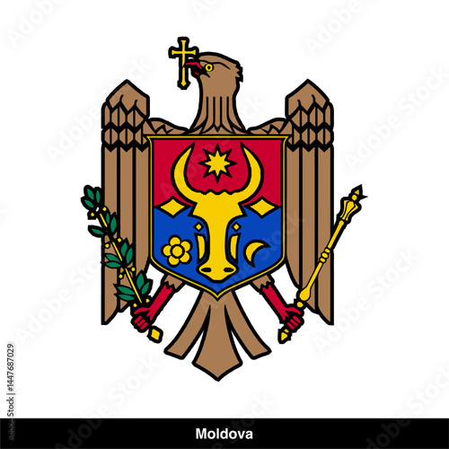 coat of arms of moldova vector isolated on transparent background