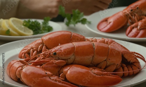 바닷가재 씨푸드 멋진 플레이팅