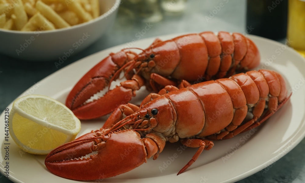 바닷가재 씨푸드 멋진 플레이팅