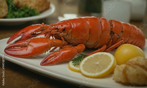 Obraz na płótnie 바닷가재 씨푸드 멋진 플레이팅 w salonie