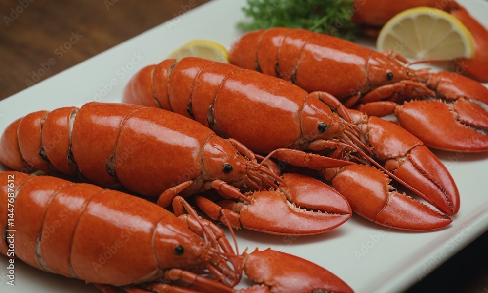 바닷가재 씨푸드 멋진 플레이팅