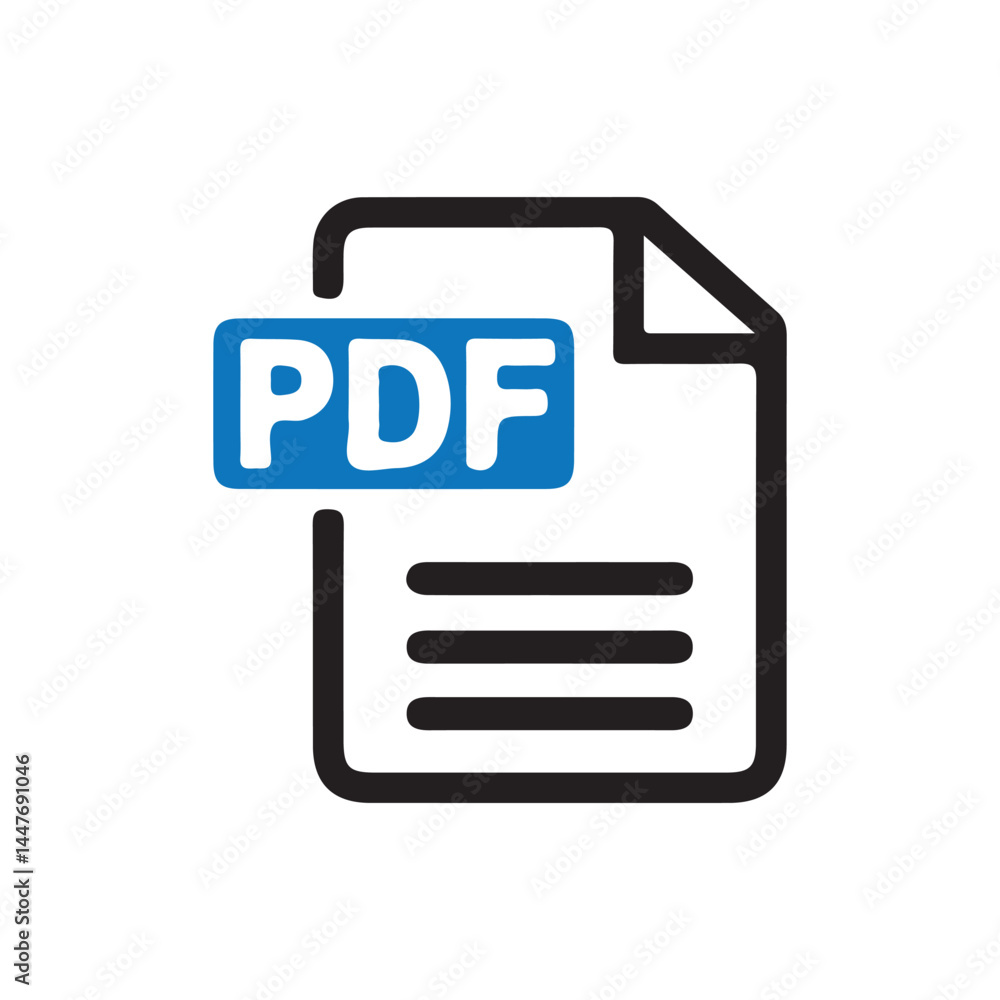 PDF file format icon. PDF file download symbols.. Vector Illustration PDF file format icon. PDF file download symbols.. Vector Illustration