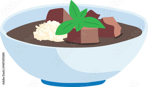 Crushed cassava leaves cooked with pork