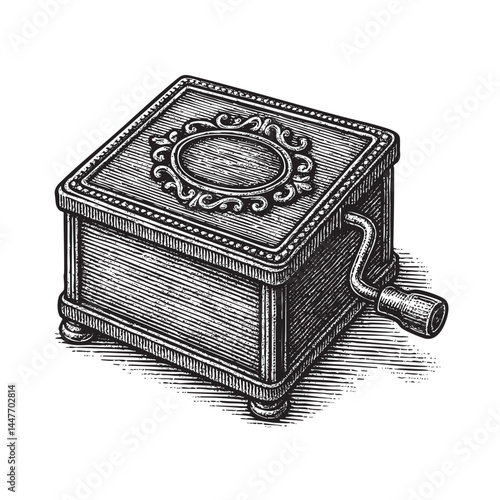 wind-up music box vector illustration