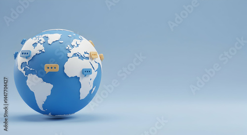 Global Communication Concept with Earth and Speech Bubbles