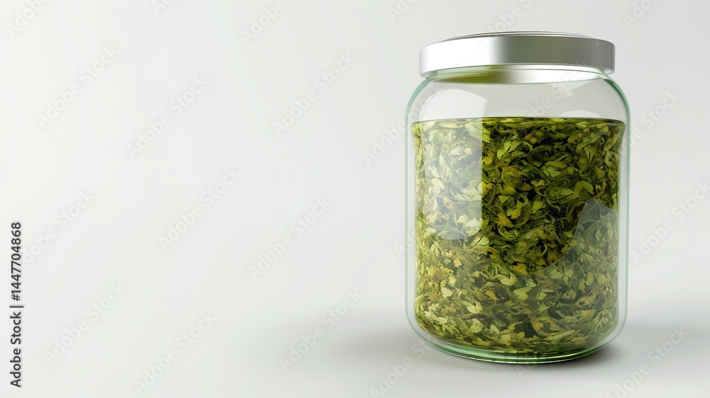 A glass jar filled with a refreshing green smoothie is prominently displayed alone on a clean white background, showcasing a creation possibly made with generative AI. The vibrant green color of the A glass jar filled with a refreshing green smoothie is prominently displayed alone on a clean white background, showcasing a creation possibly made with generative AI. The vibrant green color of the