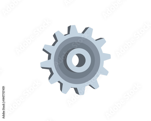 Gear settings hardware software vector illustration emoji symbol sign icon flat design
