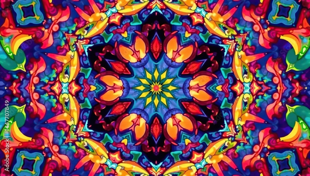 Intricate geometric shapes form a vibrant repeating pattern , surface, pattern Intricate geometric shapes form a vibrant repeating pattern , surface, pattern