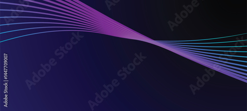 A dynamic abstract background featuring futuristic gradient wave lines in purple and blue tones over a dark backdrop, perfect for tech, digital, or modern design projects.
