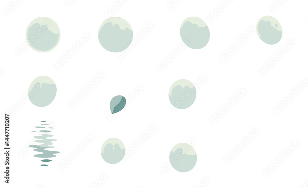 Isometric moonlight effects icons set – full moon, reflection, silhouette, glow, forest Isometric moonlight effects icons set – full moon, reflection, silhouette, glow, forest
