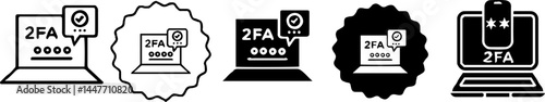 Authentication Icons Set – 2FA, MFA, and Secure Access Symbol Collection, vectors set.