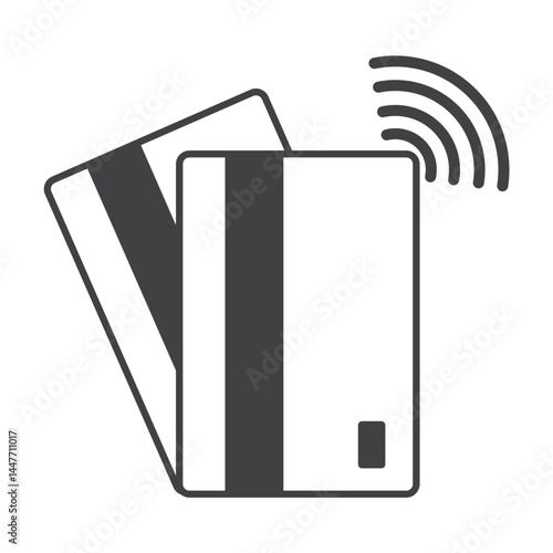 Contactless payment icon with linear design