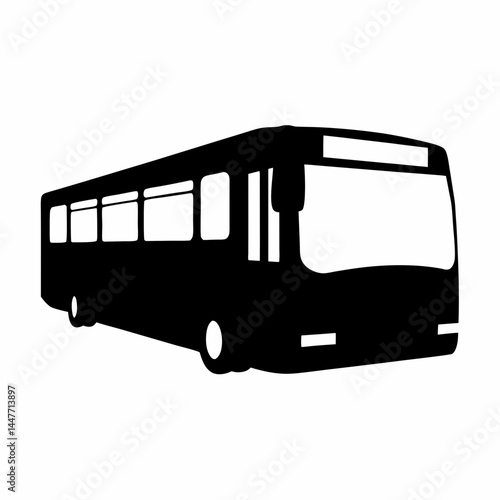 Bus side vector sign icon. Public transport symbol stock illustration