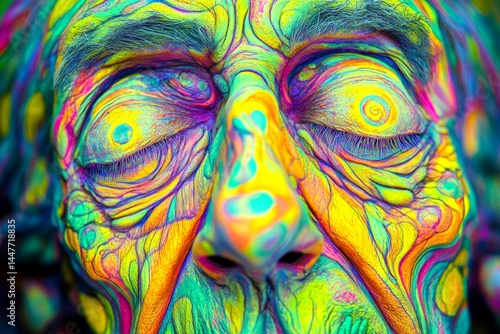Obraz na płótnie Liver disease - issue in old age: abstract image of individual status. Aging concept. Growing old. Metaphorical liver disease physical senses, of a maturation. Aging support. Health declin. w salonie
