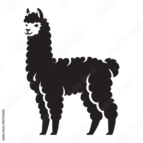 High-resolution alpaca silhouette vector structured for digital clarity – alpaca silhouette – alpaca vector – alpaca illustration – silhouette of alpaca

