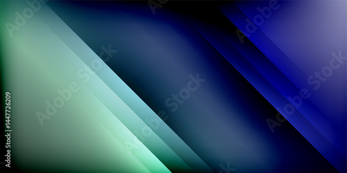Abstract gradients blend, creating diagonal lines. Dark background contrasts vibrant teal, blue hues. Minimalist design evokes modern aesthetic.